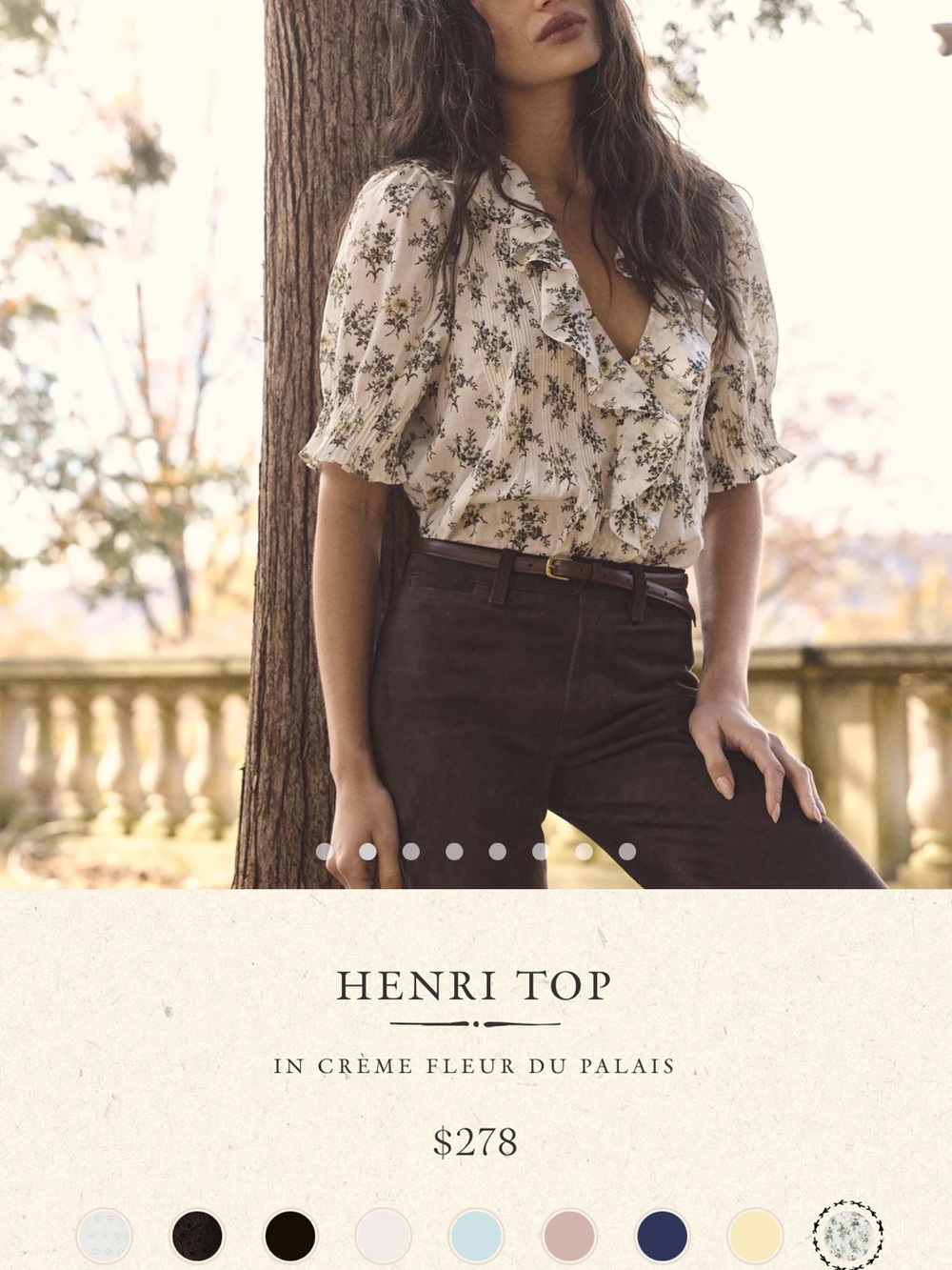 Doen Henri Ruffle Blouse - Creme Floral